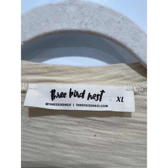 Three Bird Nest Duster Cardigan Size XL Open Front Long Sleeve Beige Tan Neutral - Picture 3 of 8